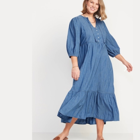 OLD NAVY embroidered dress with pheasant style bodice - Picture 1 of 14